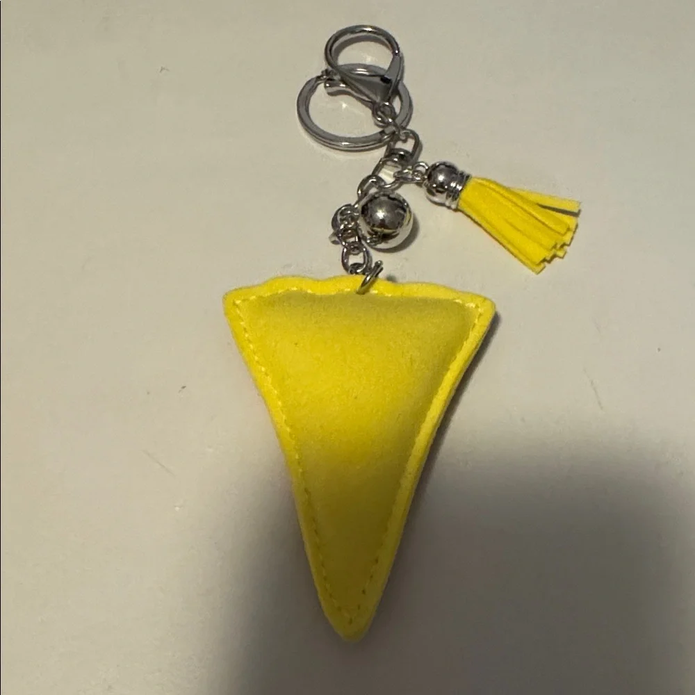 Yellow and Red Pizza Slice Keychain
